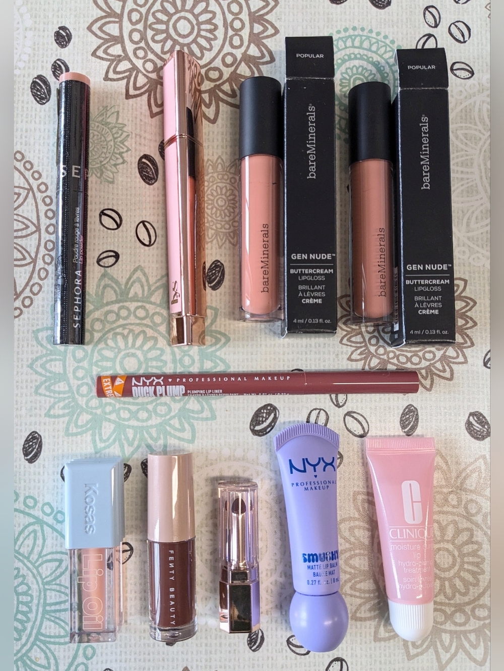 Lipstick, Lip Balm, Gloss & Liner Bundle - 10pc